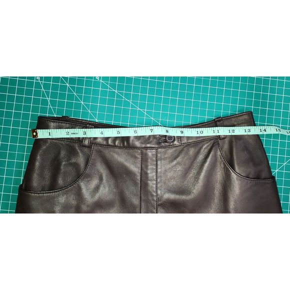 Vintage Iris Singer Collection Women's Brown 100% Leather Pants Size 2 - Picture 4 of 11